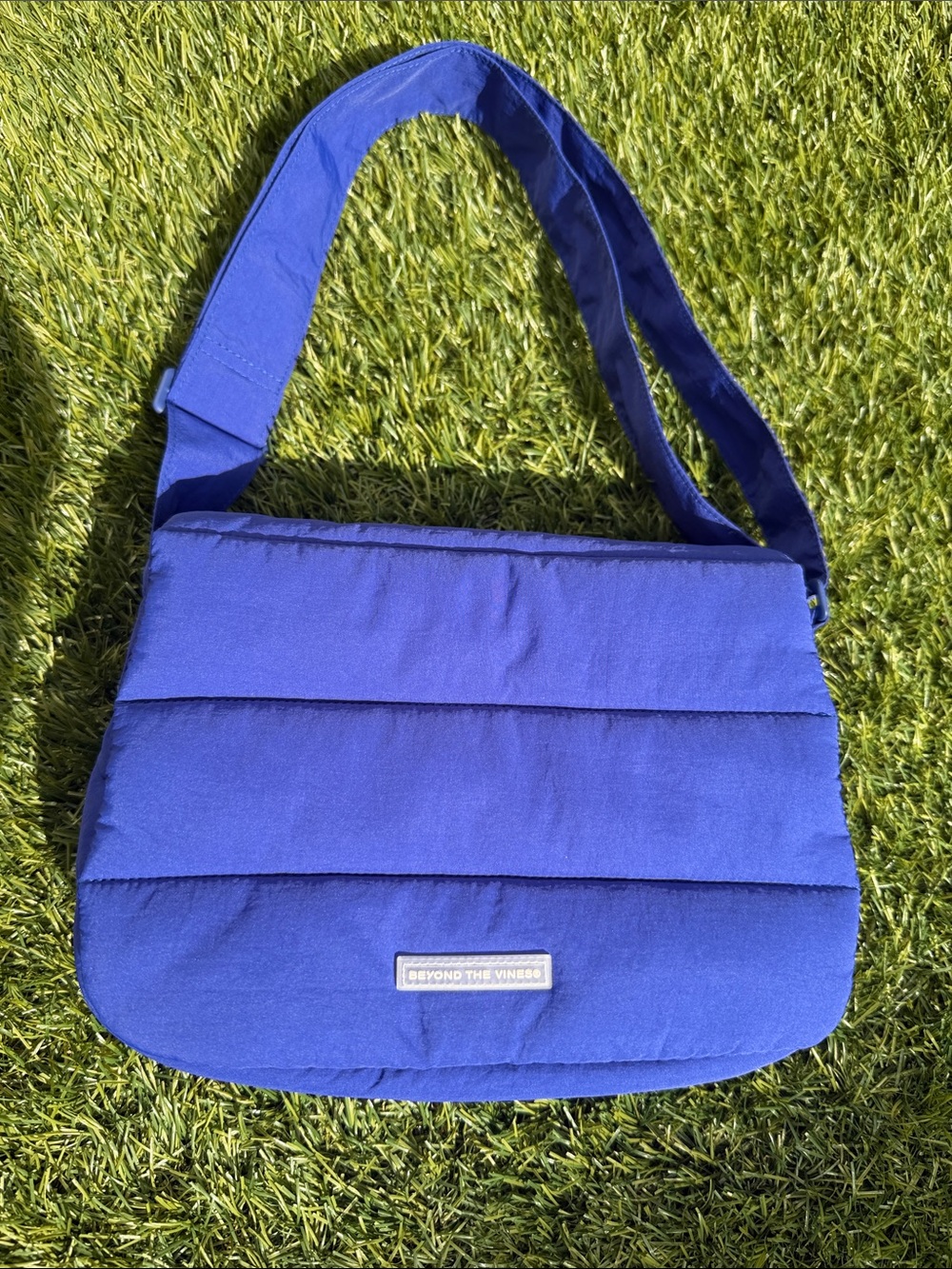 Beyond The Vines Puffy Shoulder Bag | Cobalt Blue | Lightweight Everyday Bag